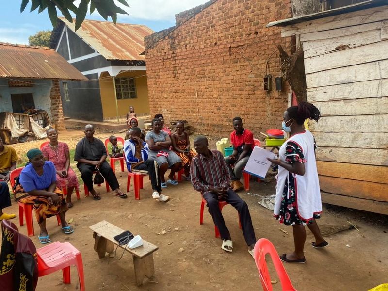 Foundation member leading a community sensitisation session