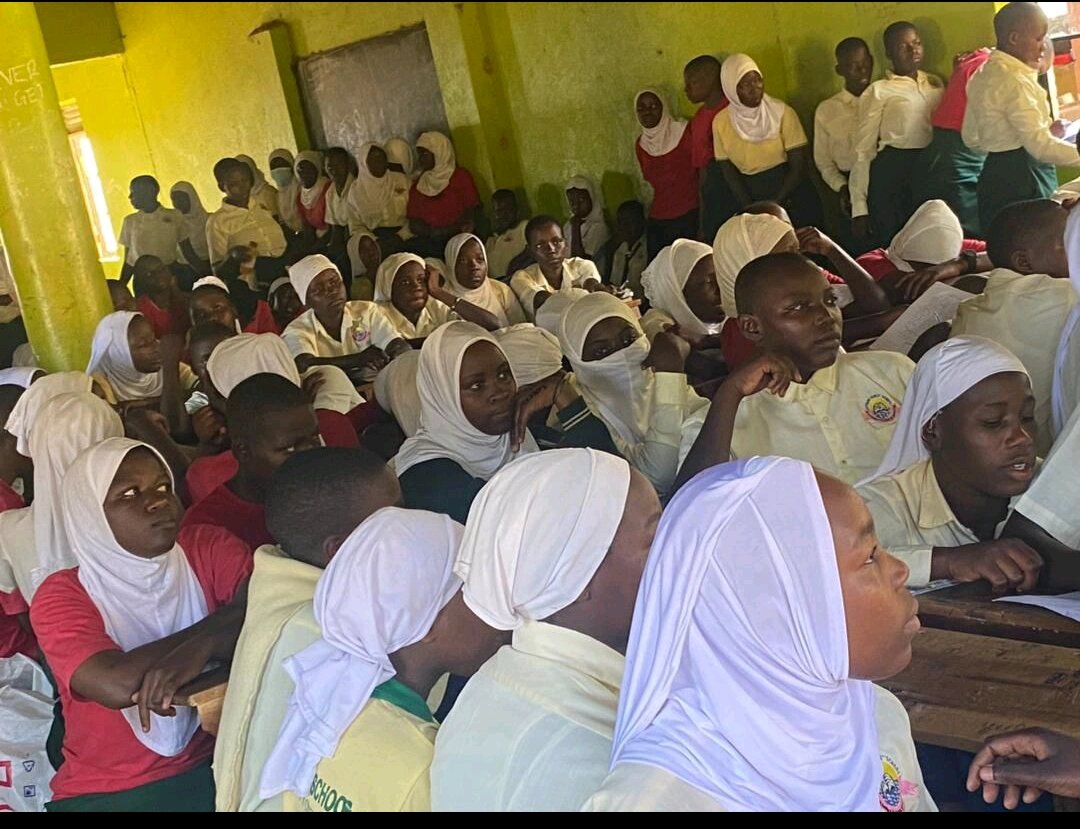 Pupils in a classroom during a learning-disability awareness session